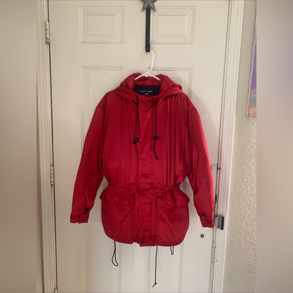 Ralph Sport Polo Sport Women's Down Crimson Red Coat Size Small